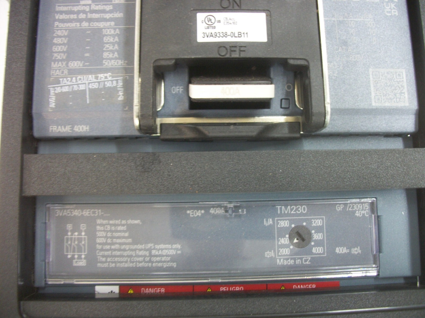 SIEMENS P2 PANELBOARD INTERIOR 400AMP 480Y/277VOLT 3PH W/400A MAIN NIB