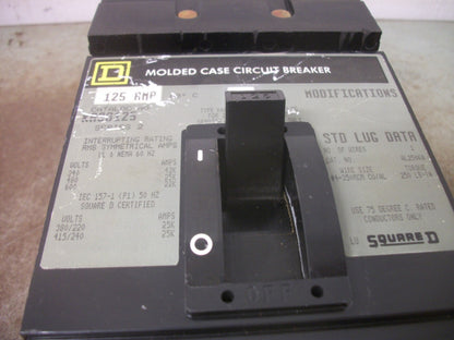 SQUARE D I-LINE KA CIRCUIT BREAKER KA36125 125AMP 600VOLT 3POLE GRAY