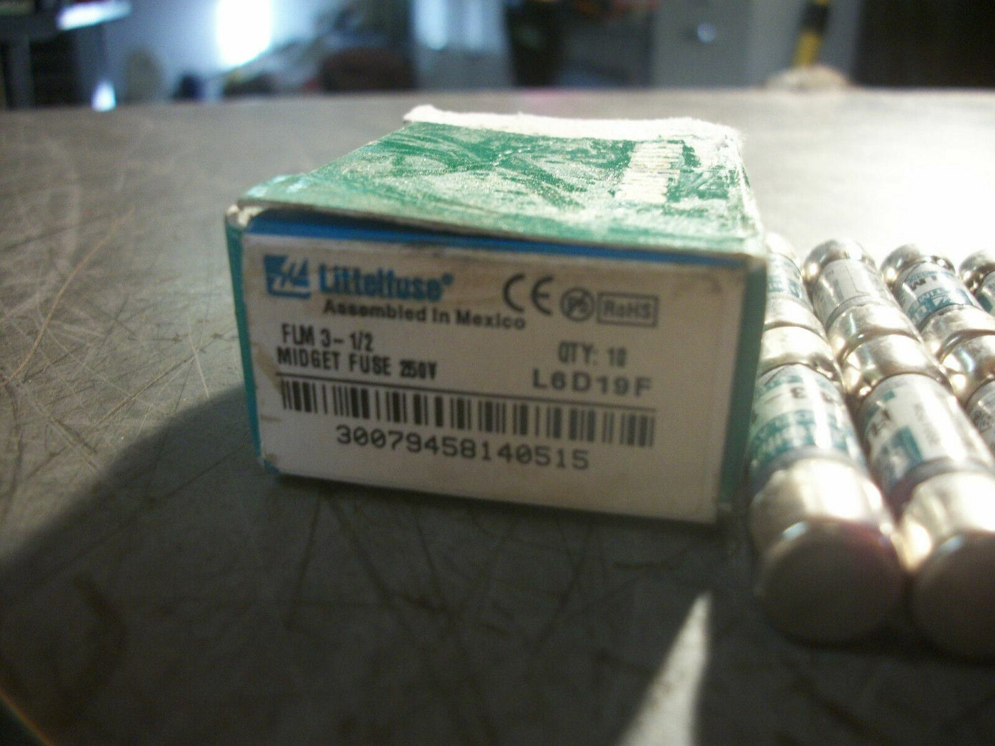 LITTELFUSE BOX OF 9 MIDGET FUSES FLM3-1/2 3-1/2AMP 250VOLT NIB