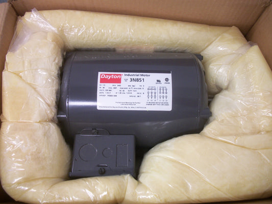 DAYTON 1/3HP 48 ODP AC MOTOR 3N851 460VOLT 3PH 3450RPM NIB