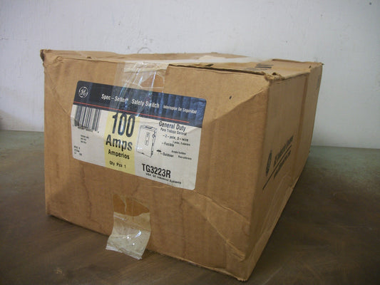 GE DISCONNECT TYPE 3R TG3223R 100AMP 240VOLT 2POLE FUSIBLE NIB