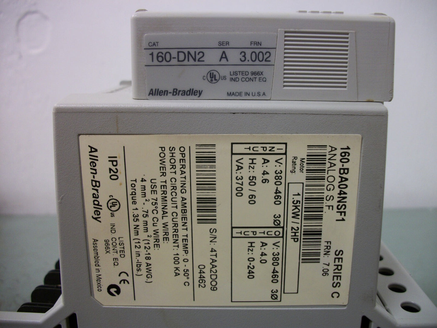 ALLEN-BRADLEY 2HP ANALOG S.F. SPEED CONTROLLER 160-BA04NSF1 460VOLT 3PH 4AMP