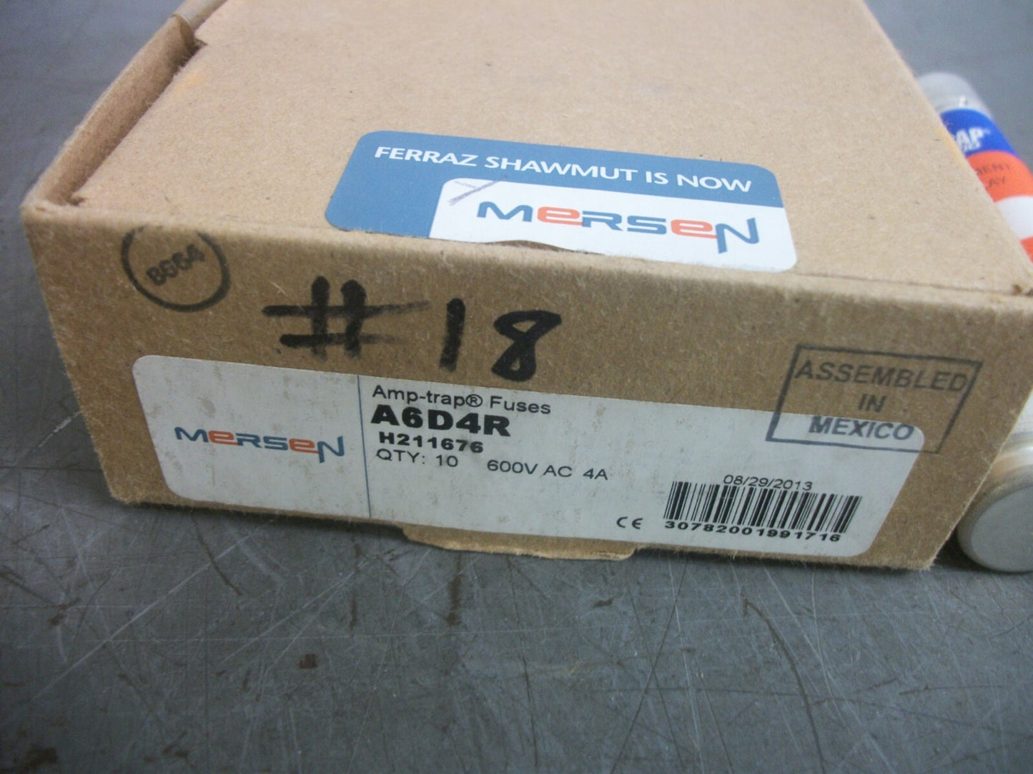 FERRAZ-SHAWMUT BOX OF 2 AMP-TRAP FUSES A6D4R 4AMP 600VOLT NIB