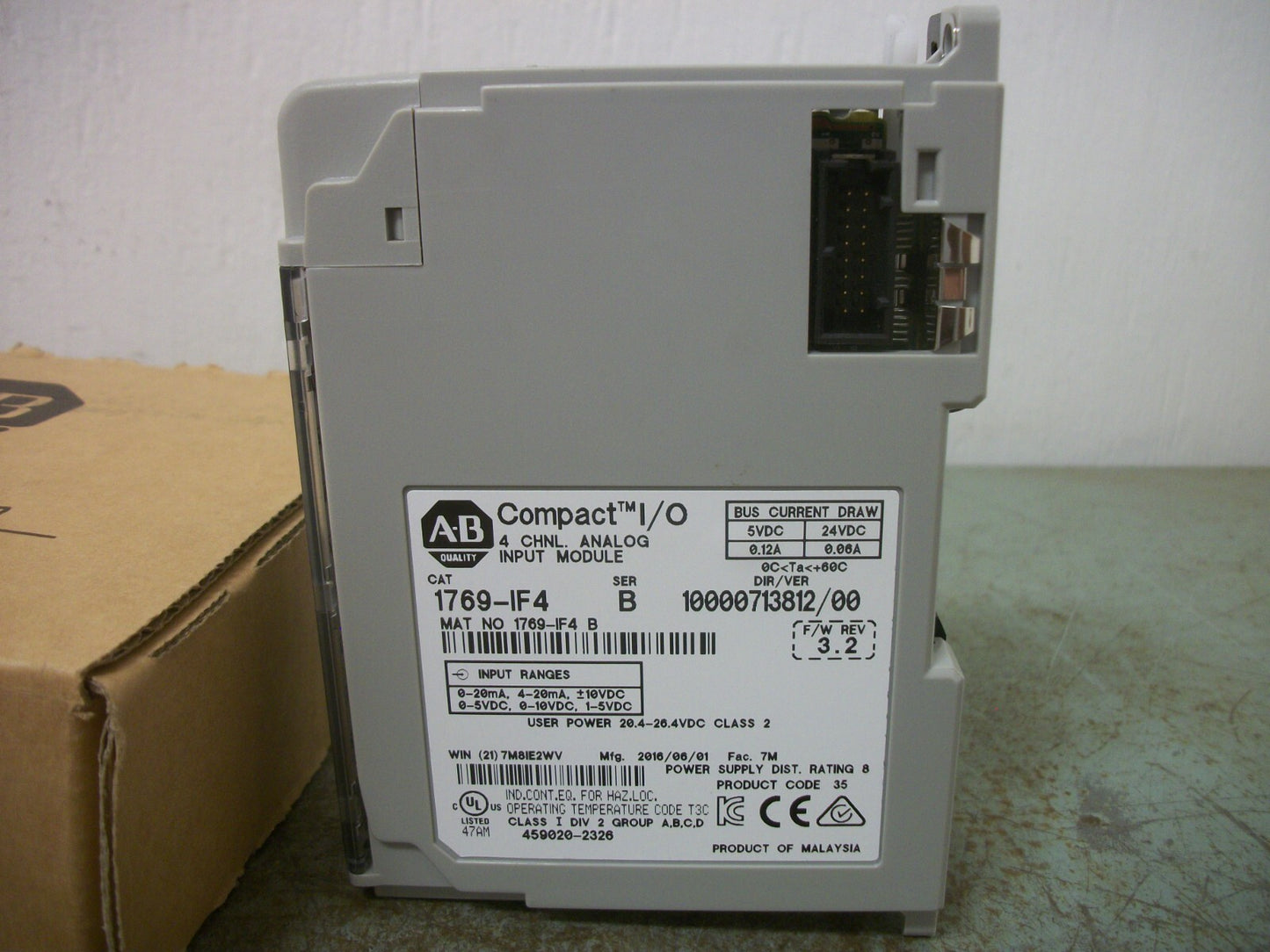 ALLEN-BRADLEY COMPACT I/O 4 CHNL ANALOG CURRENT/VOLT INPUT MODULE 1769-IF4 NIB