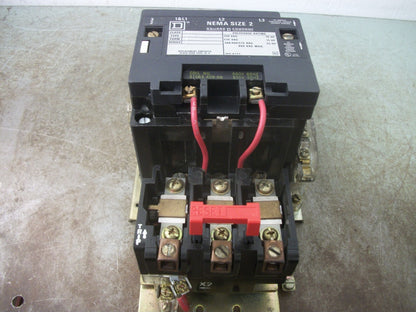 SQUARE D SIZE 2 MOTOR STARTER 8536SDO1 600VCOIL 3PH 600V 25HP