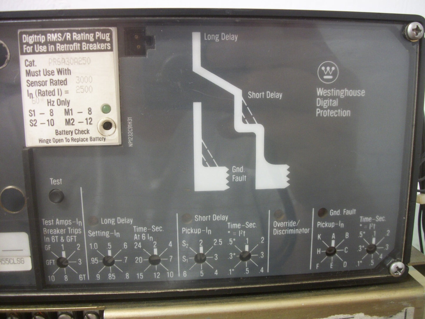 WESTINGHOUSE DIGITRIP RMS RETROFIT RMS/R 500 TRIP UNIT RH55CLSG 2500AMP TRIP