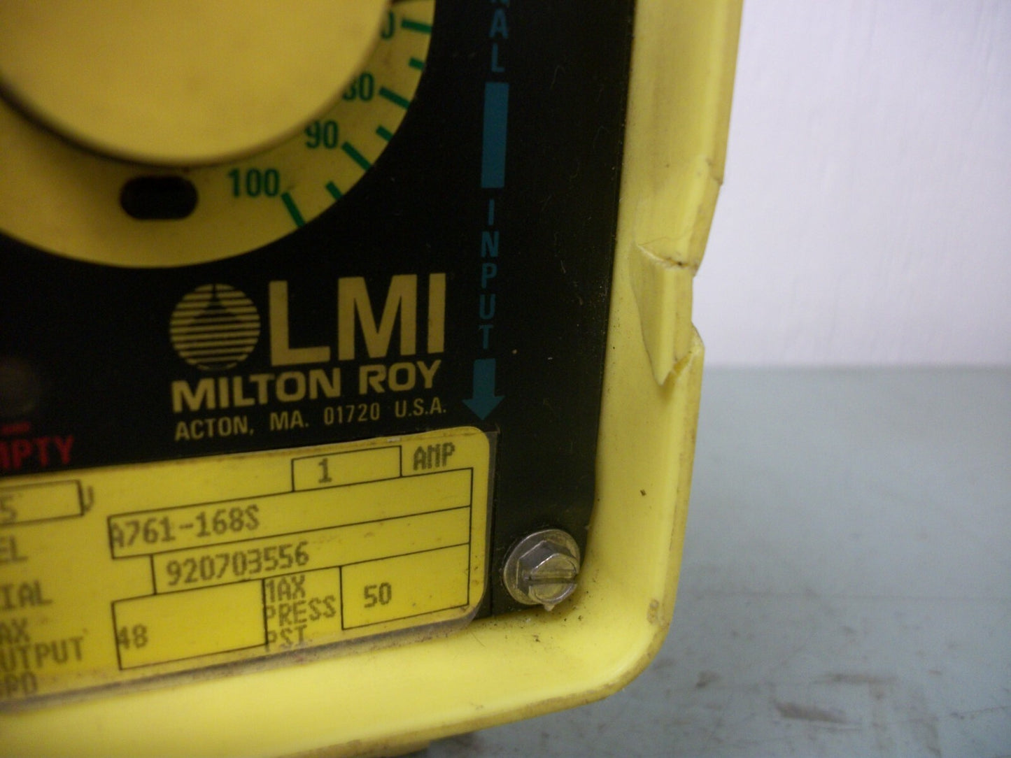 LMI MILTON ROY PROGRAMMABLE METERING DOSING PUMP A761-168S 48GPD 50PSI