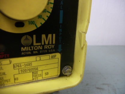 LMI MILTON ROY PROGRAMMABLE METERING DOSING PUMP A761-168S 48GPD 50PSI