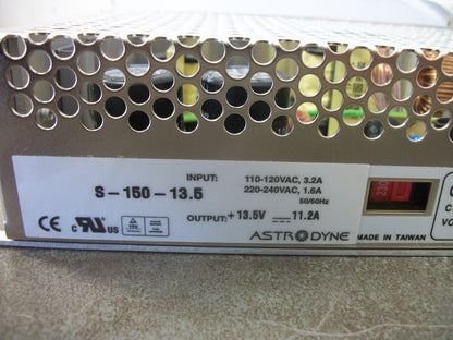 ASTRODYNE POWER SUPPLY S-150-13.5 11.2AMP 13.5VOLT NIB