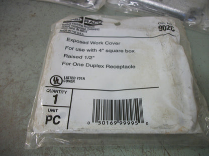 HUBBELL LOT OF 7 SINGLE DUPLEX RECEPTACLE STEEL COVERS 902C NEW