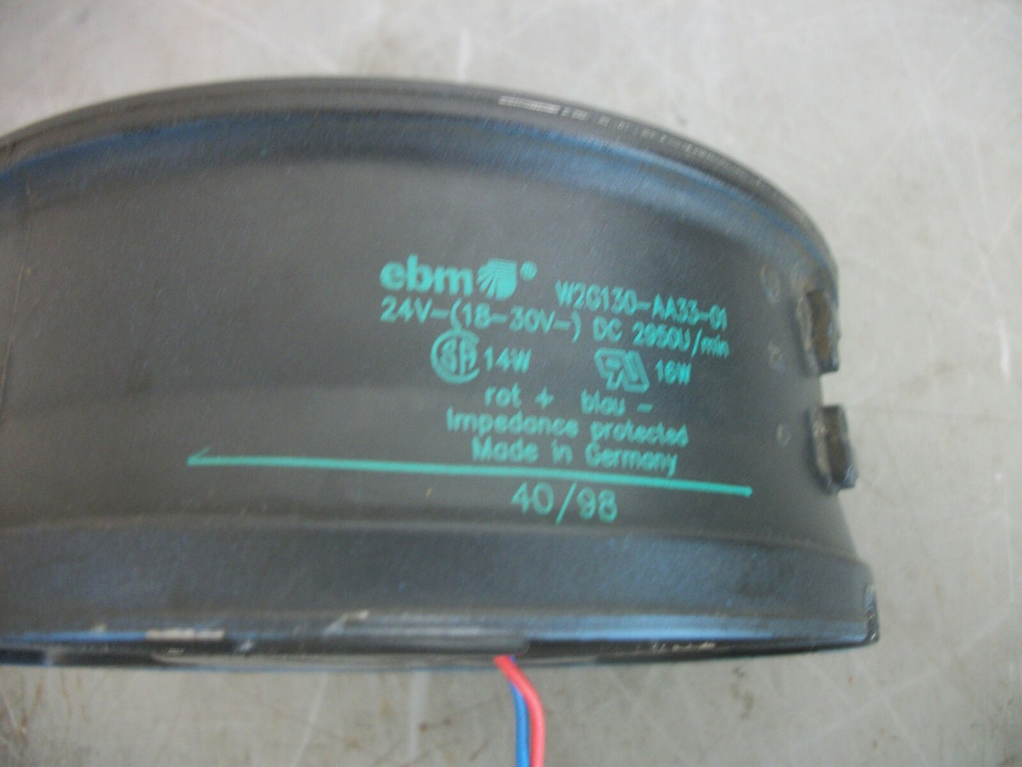 EBM-PAPST IMPEDENCE PROTECTED AXIAL FAN W2G130-AA33-01 2950U/MIN 16W 18/24/30V