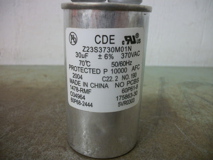 CDE 30uF 370VAC CAPACITOR Z23S3730M01N NOB