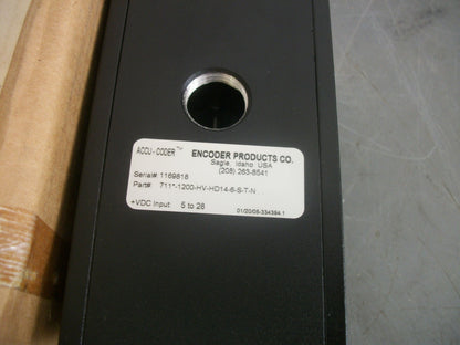 ACCU-CODER 711 INCREMENTAL SHAFT ENCODER UNIT 711-1200-HV-HD14-6-S-T-N NIB