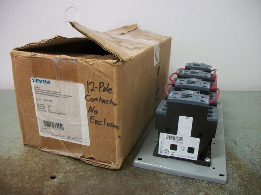 SIEMENS 30AMP LIGHTING CONTACTOR LEN00C012120B 120VCOIL 12POLE NIB