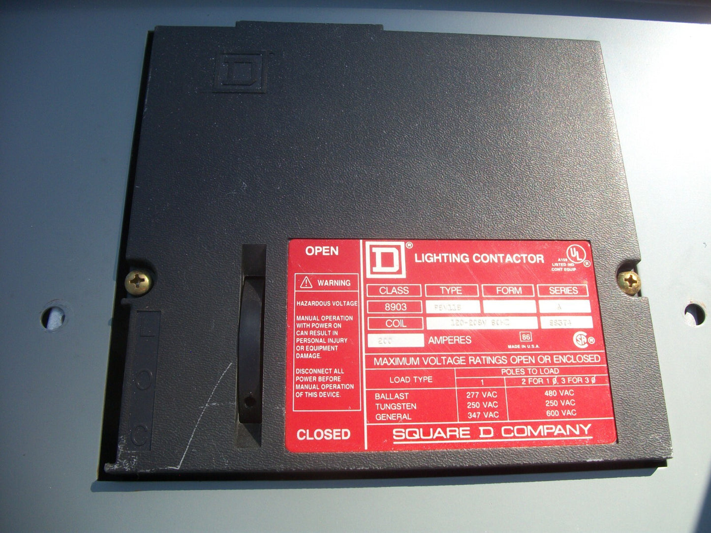 SQUARE D NQOD PANELBOARD NQOD442L225CU 225AMP 208Y/120/240VOLT 3PH W/200A L.C.