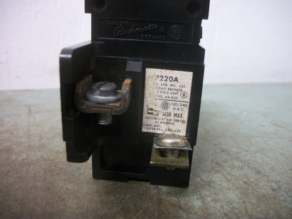 SIEMENS PUSHMATIC CIRCUIT BREAKER P220A P220 20AMP 240VOLT 2POLE