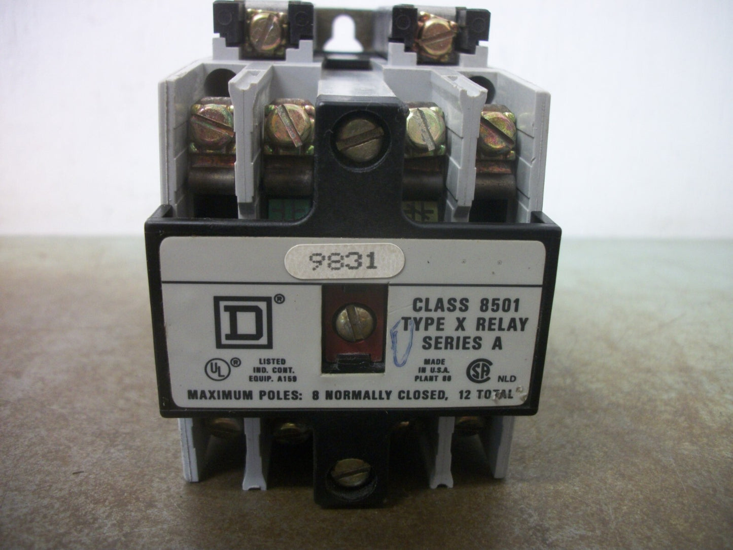 SQUARE D TYPE X CONTROL RELAY 8501XO20 8501X020 120VCOIL