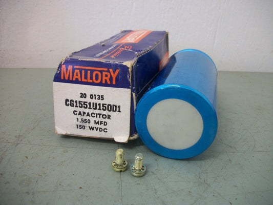 MALLORY 1550MFD CAPACITOR CG1551U150D1 150WVDC NIB