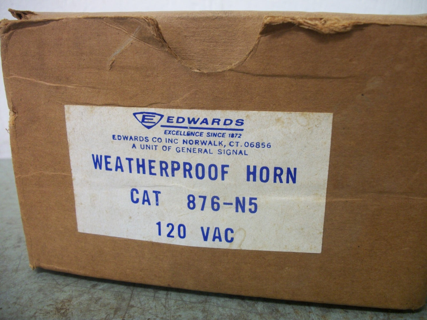 EDWARDS WEATHERPROOF VIBRATING HORN 876-N5 120VOLT NIB