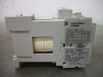SPRECHER+SCHUH CONTACTOR CA7-9C-10 25AMP 24VCOIL 3PH 600V 7.5HP