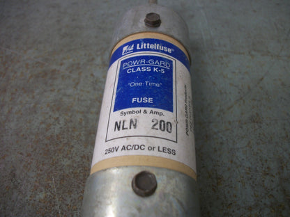 LITTELFUSE POWR-GARD ONE-TIME FUSE NLN200 200AMP 250VOLT