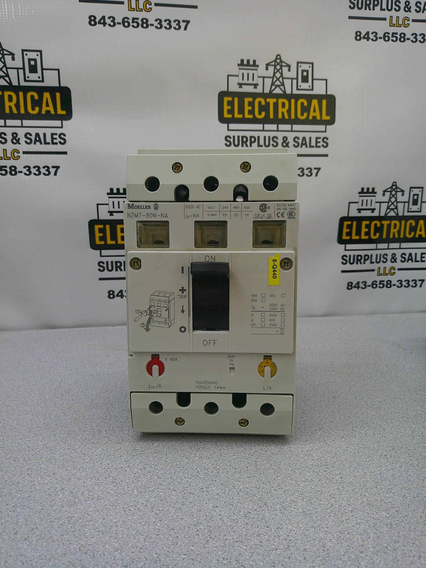 MOELLER 600V 80A 3P CIRCUIT BREAKER NZM7-80N-NA