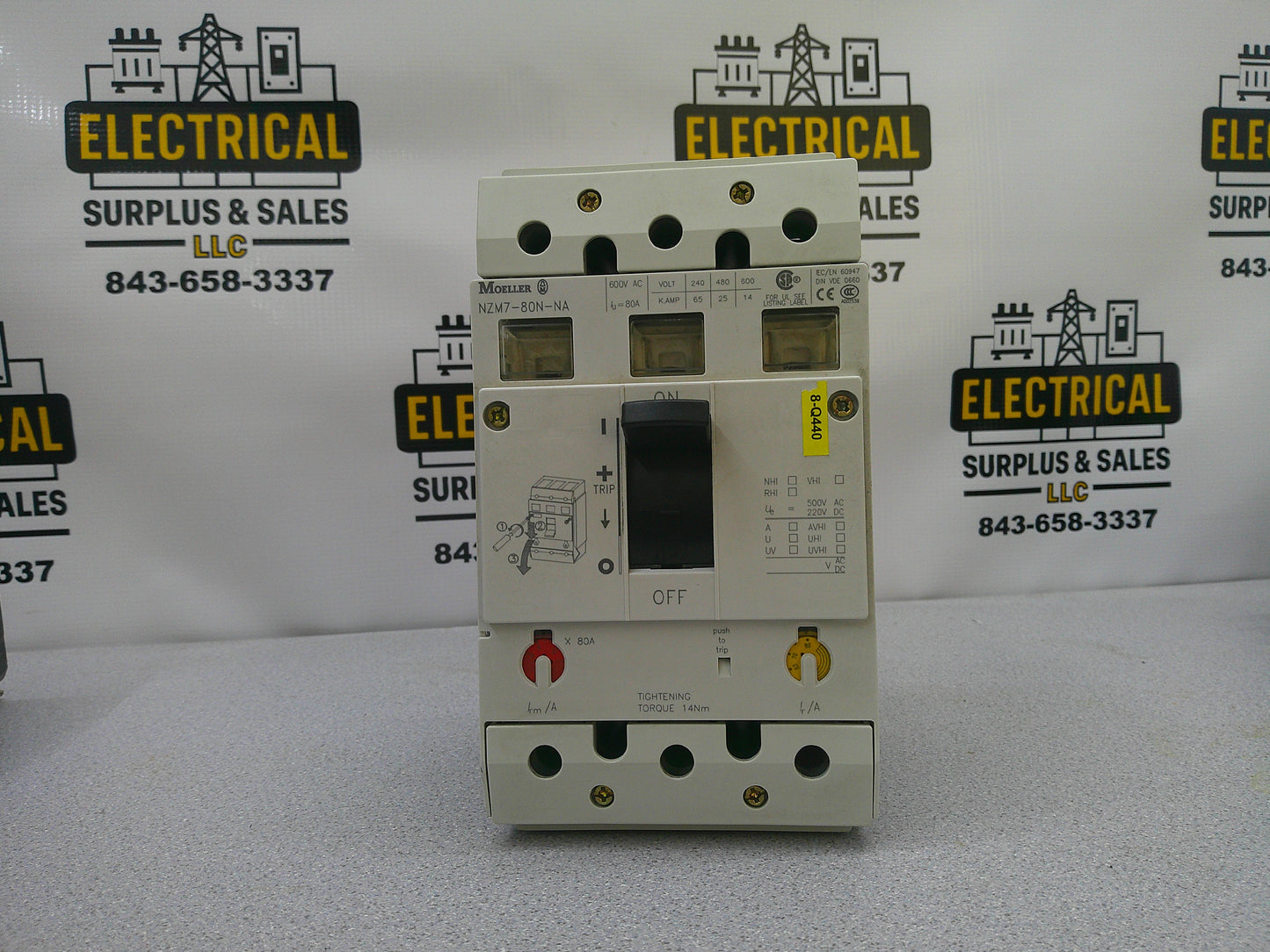 MOELLER 600V 80A 3P CIRCUIT BREAKER NZM7-80N-NA