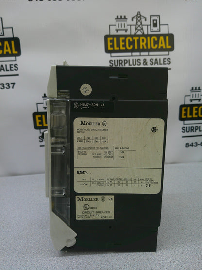 MOELLER 600V 80A 3P CIRCUIT BREAKER NZM7-80N-NA