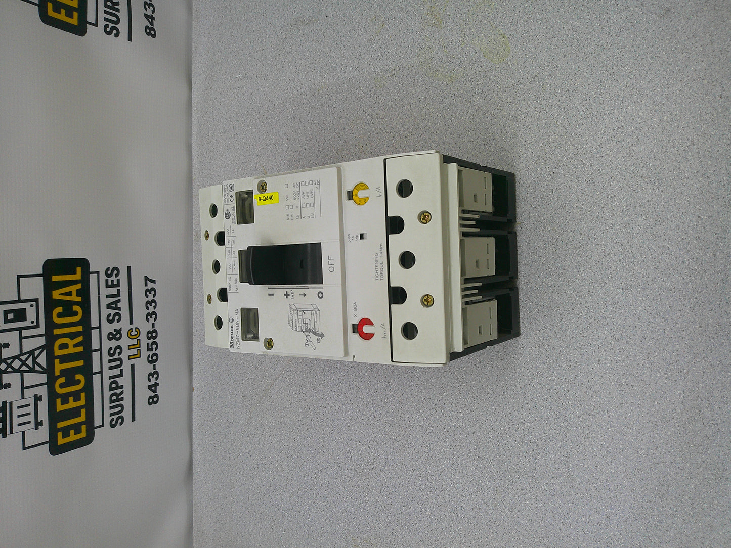 MOELLER 600V 80A 3P CIRCUIT BREAKER NZM7-80N-NA